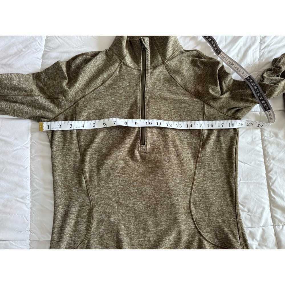 Lululemon Rush Hour Womens 8 Half Zip Pullover Heathered Military Green EUC - Picture 5 of 15
